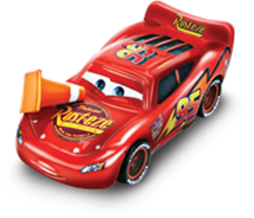 Lightning McQueen with Cone (lenticular), Mattel 1:55 diecast out of the package