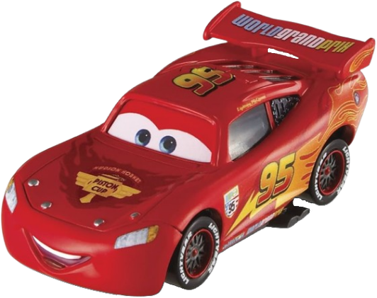 Lightning McQueen with Racing Wheels (variant), Mattel 1:55 diecast out of the package