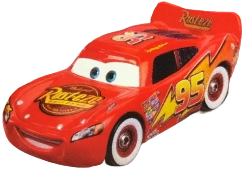 Whitewalls Lightning McQueen (lenticular), Mattel 1:55 diecast out of the package