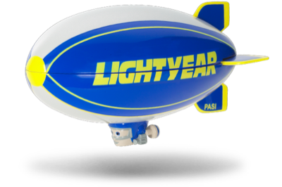 Al Oft The Lightyear Blimp out of the package