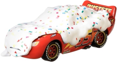 Cupcake Lightning McQueen out of the package