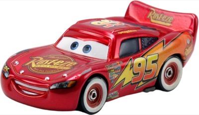 Lightning McQueen mit Aufklebern out of the package