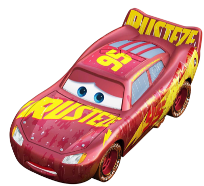 Muddy Rust-eze Racing Center Lightning McQueen (variant) out of the package