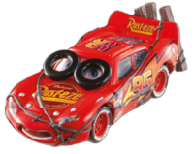 Spinout Lightning McQueen out of the package