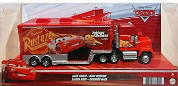 Cars 3 Mack Hauler on its card
