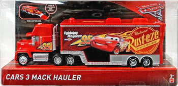 Cars 3 Mack Hauler on its card
