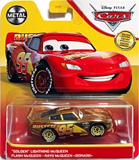 "Golden" Lightning McQueen on its card