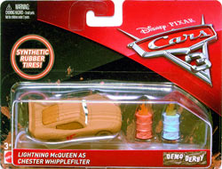 Lightning McQueen as Chester Whipplefilter (rubber tires) on its card
