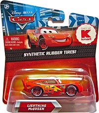 Lightning McQueen (rubber tires) on its card