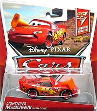 Lightning McQueen with Cone on its card