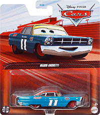 Mario Andretti (yellow wheels) on its card