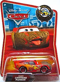 Muddy Lightning McQueen on its card
