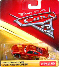 Rust-Eze Racing Center Lightning McQueen on its card