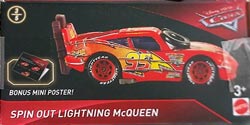 Spinout Lightning McQueen on its card