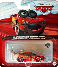Spinout Lightning McQueen on its card