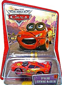 Spinout Lightning McQueen on its card