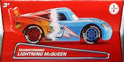 Transforming Lightning McQueen on its card