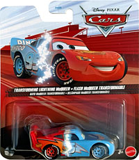Transforming Lightning McQueen on its card